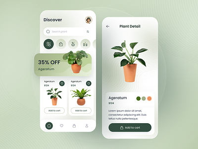 Plant Shop app app design buy design designer ecomerce green mobile online shop plant salung shop shopping ui ui design ui ux