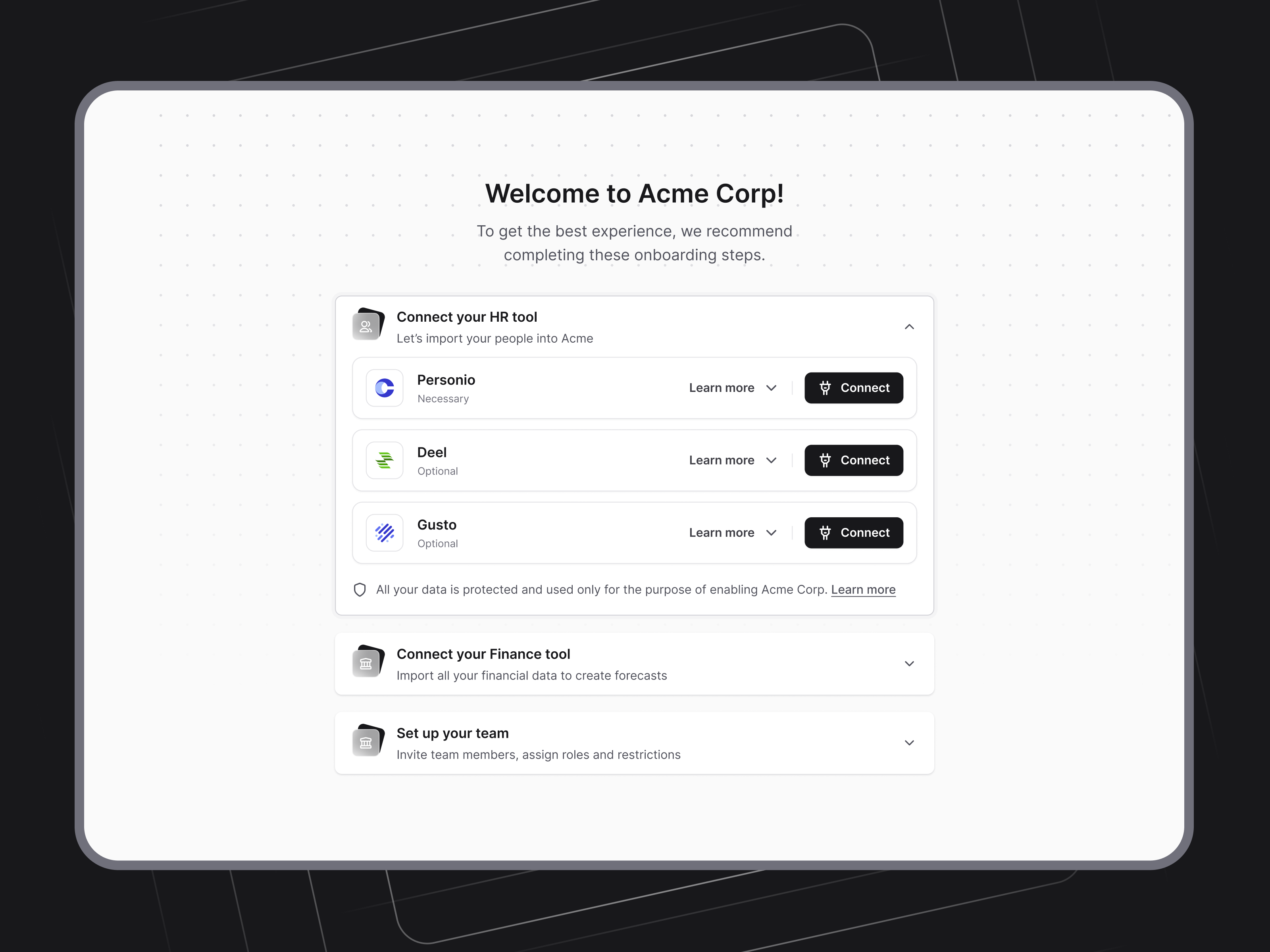 Onboarding draft apollo app connection app integration card connect connection crm fill in details hr hr tool integrate integration integrations learn more onboarding outreach salesforce step by step upload zoominfo