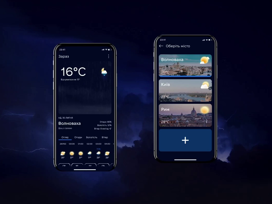 weather//№1 mobile app design by Nataliia Nikitenko on Dribbble
