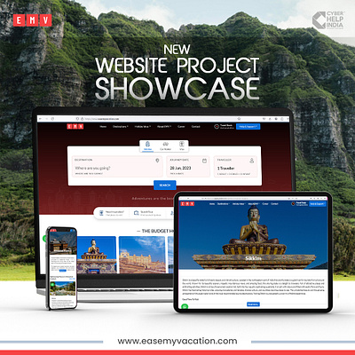 Website Project Showcase - Ease My Vacations graphic design