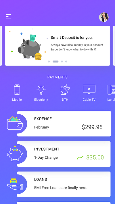 Expense Tracker mobile design ui