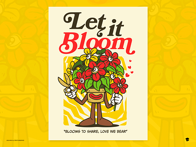 Let it Bloom bloom blooming blooms character flower happy illustration malaysia motivation rose vase vector
