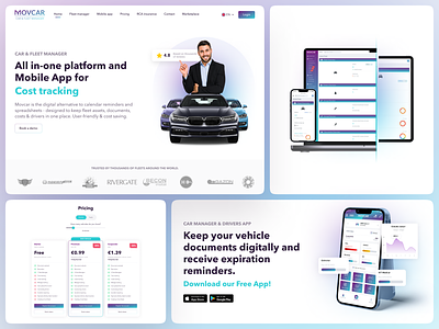 Car & Fleet Manager - Website branding clean design illustration interface mobile ui uiux design ux web design website