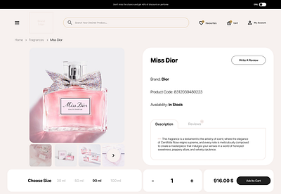 Fragrance E-commerce design ecommerce fragrance ui ux website