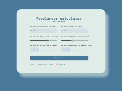 Calculation form calculator daily ui ui design