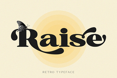 Raise - Retro Typeface bold font branding font canva font classic serif clean font display font display typeface display typography elegant fonts logo font nostalgic font procreate font retro font serif font vintage serif