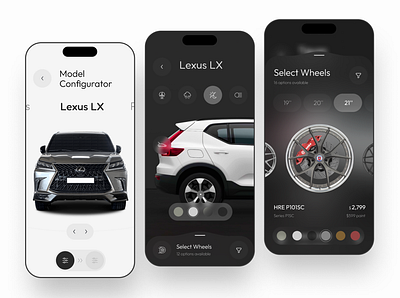 Lexus Configurator – Сar Customiser App branding design graphic design illustration prototyping vector