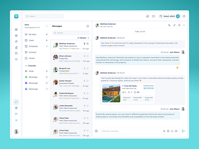 MessageView | Crypto Real Estate channels chat chat app chatengagement chats chatsolutions chatuserexperience design gmail inbox message message app messagethreads messaging messagingapp messenger product design textcommunication ux whatsapp