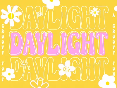 Daylight - Groovy Font bold font branding font canva font cartoon design display font display typeface display typography groovy font hippie font illustration logo font old style design playful font procreate font retro font serif font