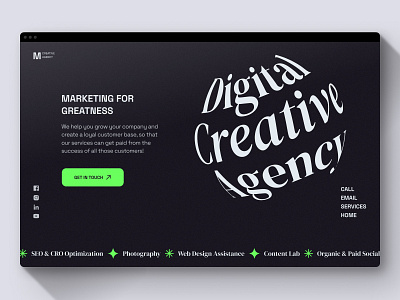 Website for Digital Creative Agency agency black clean creative dark design homepage marketing modern ui web website