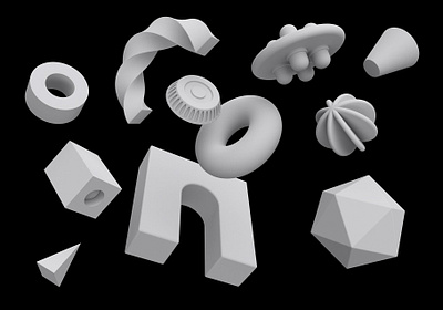 85 Geometric 3D Models Set #1 app branding design graphic design illustration logo typography ui ux vector