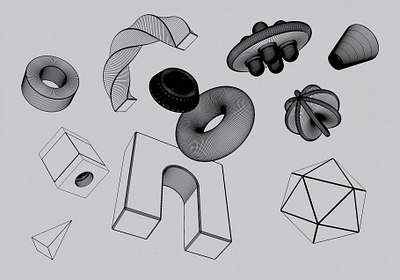 85 Geometric 3D Models Set #6 app branding design graphic design illustration logo typography ui ux vector