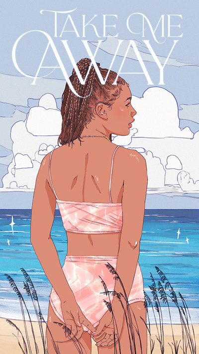 Take Me Away book cover character digital folioart illustration sarah maxwell summer texture woman ya