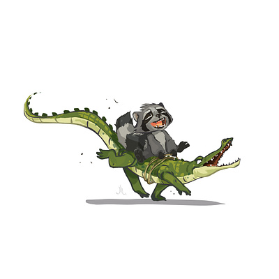 ride on crocodile illustration