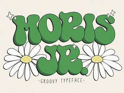 Moris - Groovy Typeface bold display bold font branding cartoon classic cool font design display font display typeface display typography groovy groovy font groovy hippie handdrawn hippie font illustration old style retro font serif font vintage