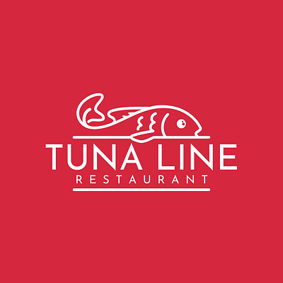 Logo for TUNA LINE RESTAURANT branding design graphic design illustration logo minimal typography vector
