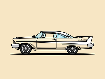 Plymouth Fury Illustration car drawing cartoon cartoon car hot rod illustration vector vector illustration