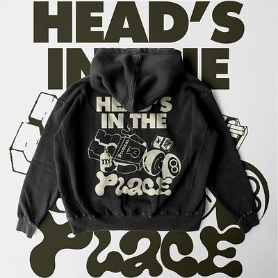 Heads in the wrong place clothing design doodle fashion graphic design hoodie illustration mock up