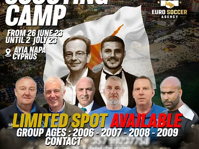 Scouting Camp with Expert Football Manager facebook post fiverr football event graphic design instagram post photoshop poster print print ads school scouting camp soccer soccer event social media upates training manager