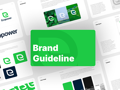 Ecopower - Brand Guideline brand brand guideline brand guidelines brand identity branding design e logo eco eco logo graphic design layout logo presentation