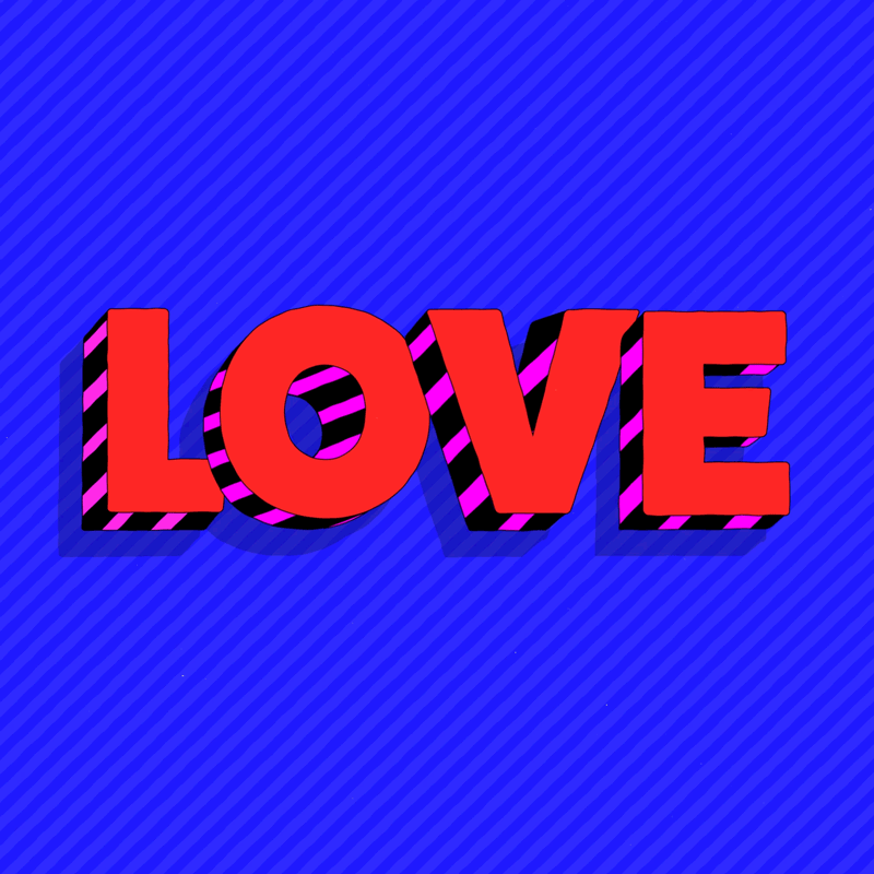Love {type animation} 2danimation 3d aftereffects animation design gif graphic design illustration motion graphics type animation