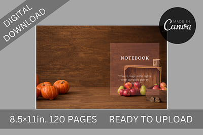 PUMPKIN THEMED KDP LINED PAPER INTERIOR+COVER, LOW CONTENT BOOK branding design graphic design illustration kindle direct pub logo typography ui ux vector