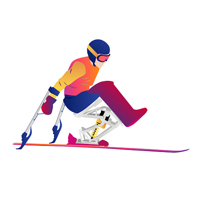 Winter Paralympic Games athletes disabled illustration prosthesis prosthetic vector winter olympics winter sport