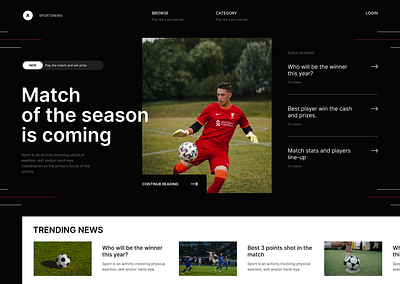 Sport news web design branding design dribble fitness football instagram news sports training ui uiesign uiuxdesign ux webdesign