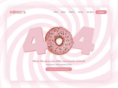 Daily UI #008 – 404 Page Design 404 challange dailyui design donuts error404 graphic design pink shop ui website