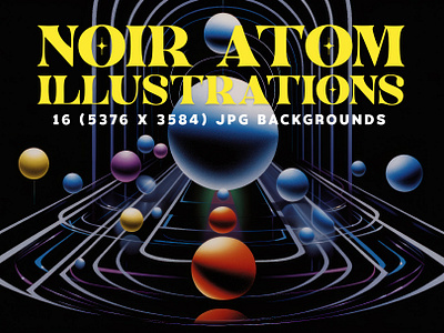 16 Abstract Noir Atom Illustrations abstract aesthetic atom background black hole elegant ethereal illustrations ink mystery nutron orbs particles realm science space universe visuals void