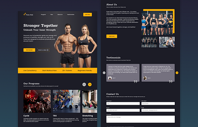 Fitness Hub - Landing Page for Fitness Club artificial intelligence chatgpt design figma fitness gym inspiration landing page mobile design sport ui user interface uxui uxui design visual website