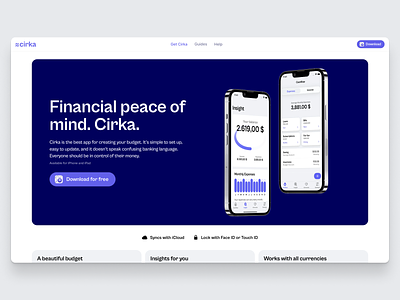 Cirka Website Update app blocks cirka featured finance grid hero landing page website