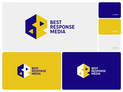 BRM logo proposal branding cube hexagon lettering logo monogram