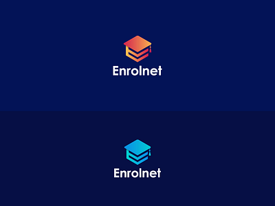 A Gradient Educational Logo Design Based on Cap + E | Modern branding cap creative design e educational enrolnet flat gradient graphic design illustrator inspirational logo modern professional trendy vector