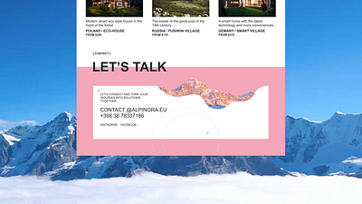 Natural website footer bottom section contacts design email figma footer graphic design landing page mountain nature pink ui website