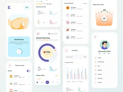 Healthy Diet Mobile App adobe xd app branding design diet app figma fitness healthy illustration interface logo mobile app splash screen trending ui ux