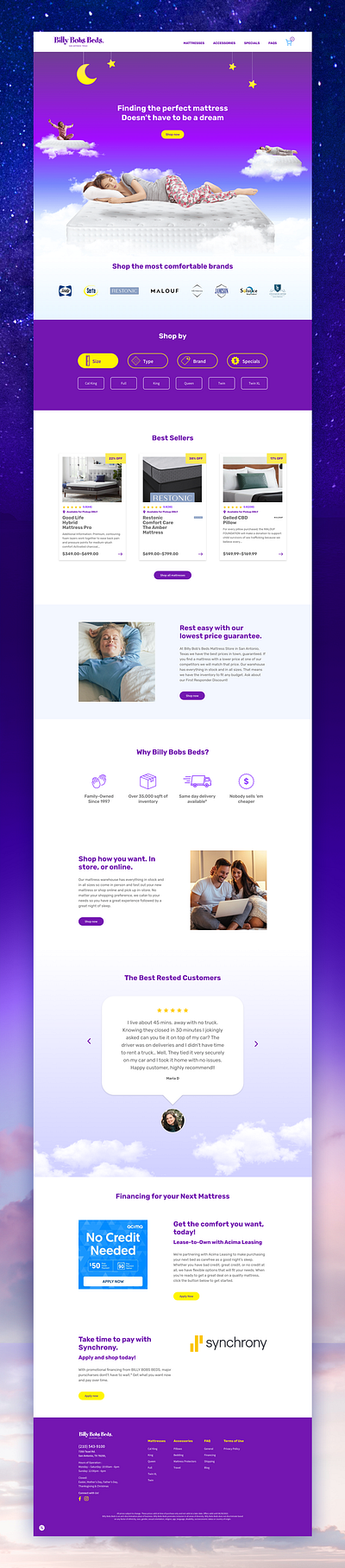 Mattress Store Website agency branding design graphic design ui