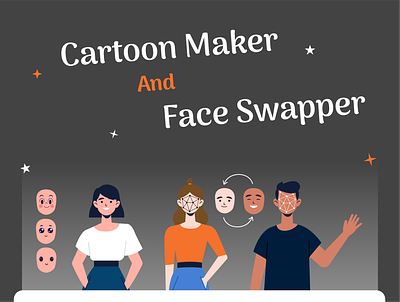 Cartoon maker & Face swapper branding design graphic design illustration vector