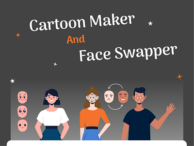 Illustration - Cartoon maker & Face swapper branding design graphic design illustration vector