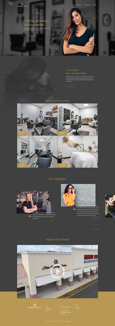 Hair Salon Website agency alarie design branding design graphic design ui