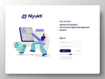 Niyukti Dashboard Sign In branding design figma form illustration login minimal modern new ui register registration saas sign in sign up signin ui ui design user login user sign up web design