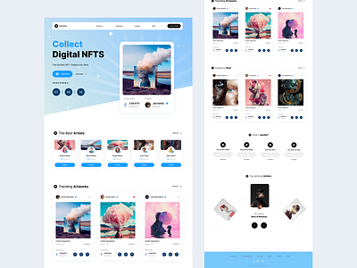 NFT Marketplace art clean design landing page landing page design marketplace modern nft ui uiux ux web design web ui