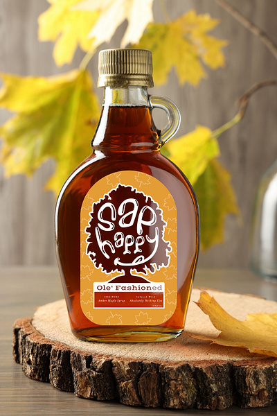 sap happy bottle branding graphic design happy label logo packaging sap syrup
