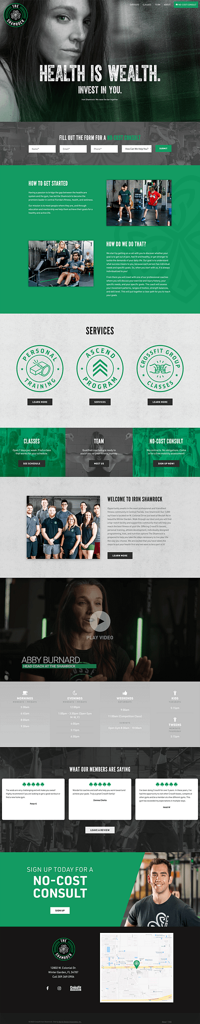 Gym Website agency alarie design branding design graphic design ui