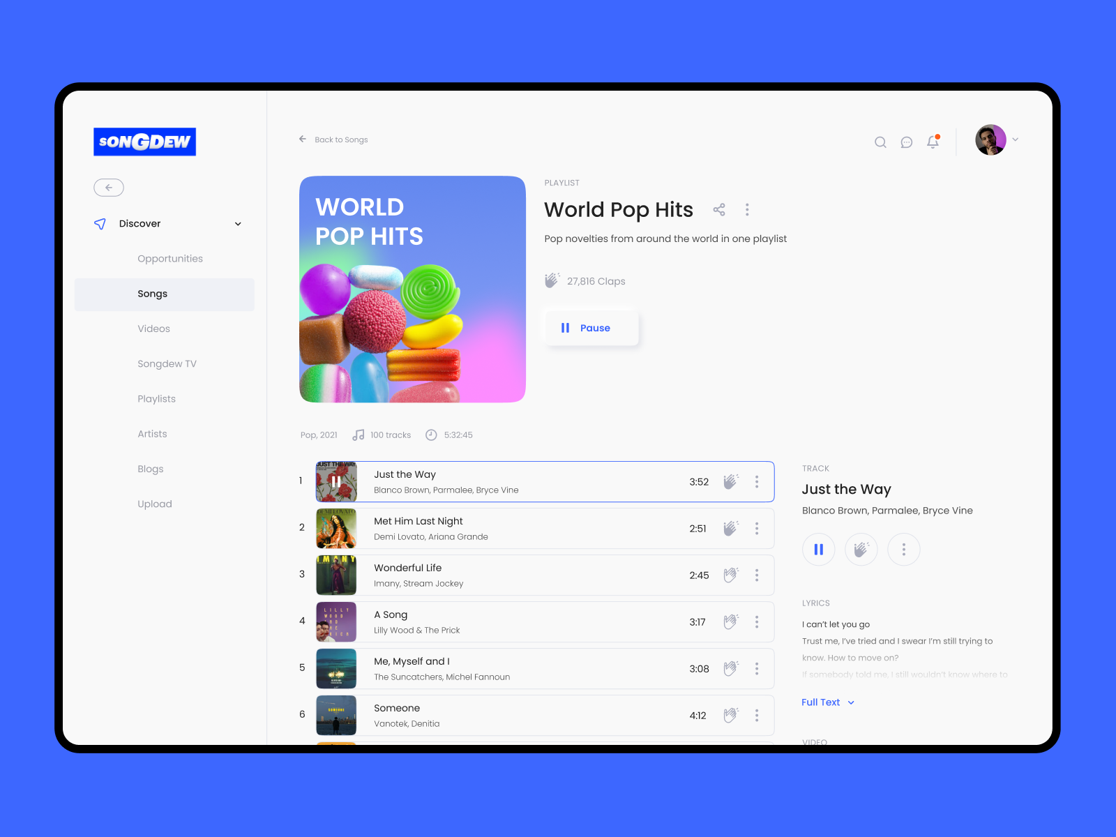 Songdew Musical Platform | UI Design by Rajeev Choudhary on Dribbble
