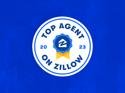 Top Agent Badge badge blue brand circle circular design graphic design identity illustration logo real estate typography