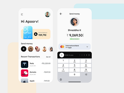 Redesigning Payments: Exploring a Conceptual UI for a Modern Pay blue card cards dailyui design dribbble best shot finance fintech mobile design payment app payments tech transactions design trending ui uiux ux yellow