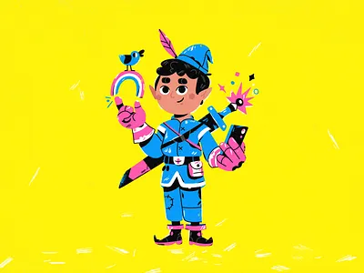 Elf art cartoon character design elf game genre illustration magic mobile rpg vector