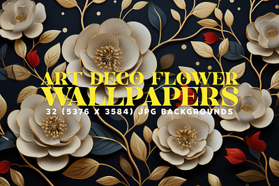 32 Luxurious Art Deco Flower Wallpapers art deco backgrounds elegance faminine fashion flowers geometric illustrations nature patterns presentation retro spaces texture timeless vintage wallpapers