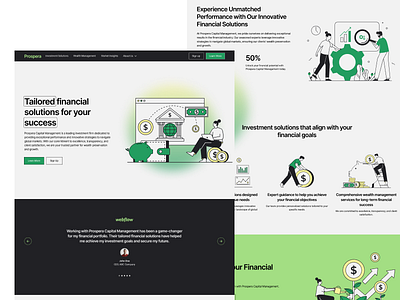 Investment Banking Landing Page branding design graphic design investment banking landing page web design webflow